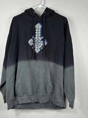 Ghost Band Cardinal Copia Dip-Dye Hoodie XXL Blue Stained Glass Grucifix Logo